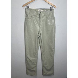 NWT Abercrombie Fitch 90s Straight Ultra High Rise Vegan‎ Leather Pants Size 30
